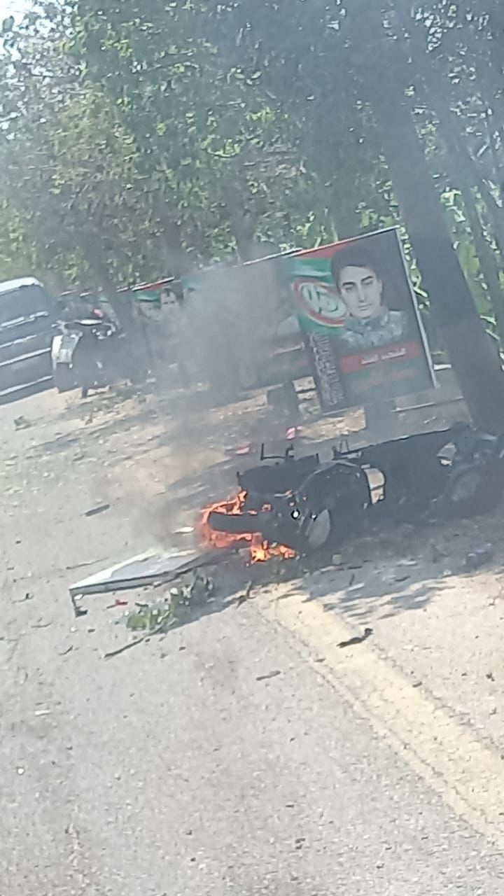 استهداف سيارة في بلدة المنصوري