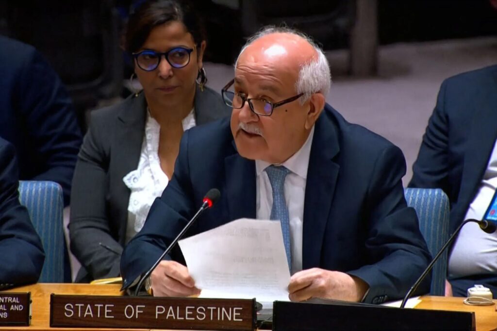 مندوب فلسطين بمجلس الأمن: هدف إسرائيل هو قتل الفلسطينيين في غزة