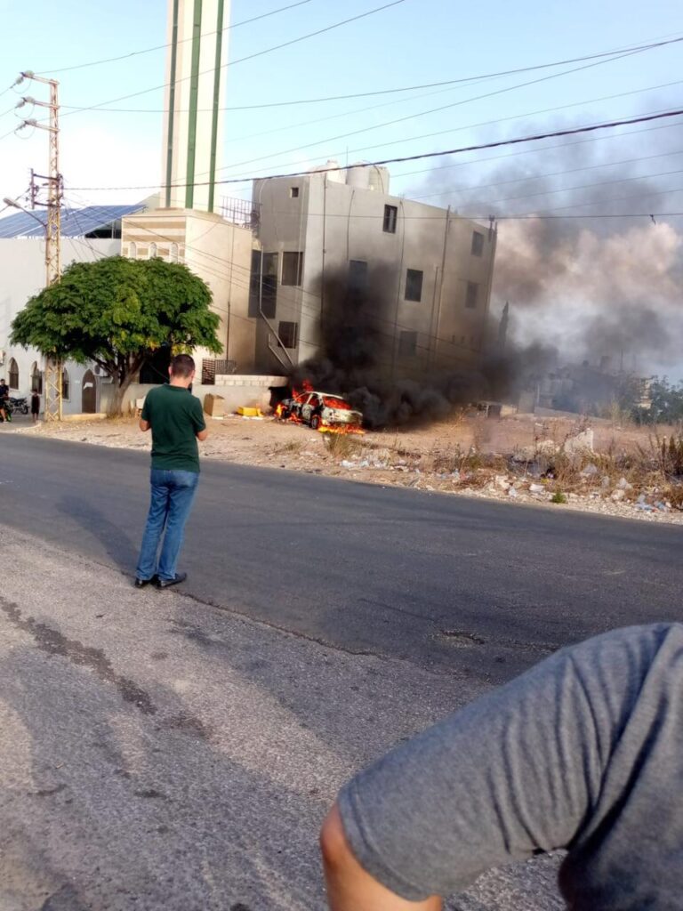 استهداف سيارة في منطقة زاروت بين برجا والجية