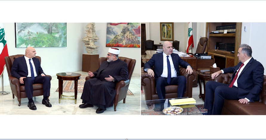 (*) الرئيس عون اطّلع على أوضاع مؤسسة كهرباء لبنان من حايك وبحث في حقوق الطائفة العلوية مع الشيخ قدور 3 (*) الرئيس عون اطّلع على أوضاع مؤسسة كهرباء لبنان من حايك وبحث في حقوق الطائفة العلوية مع الشيخ قدور