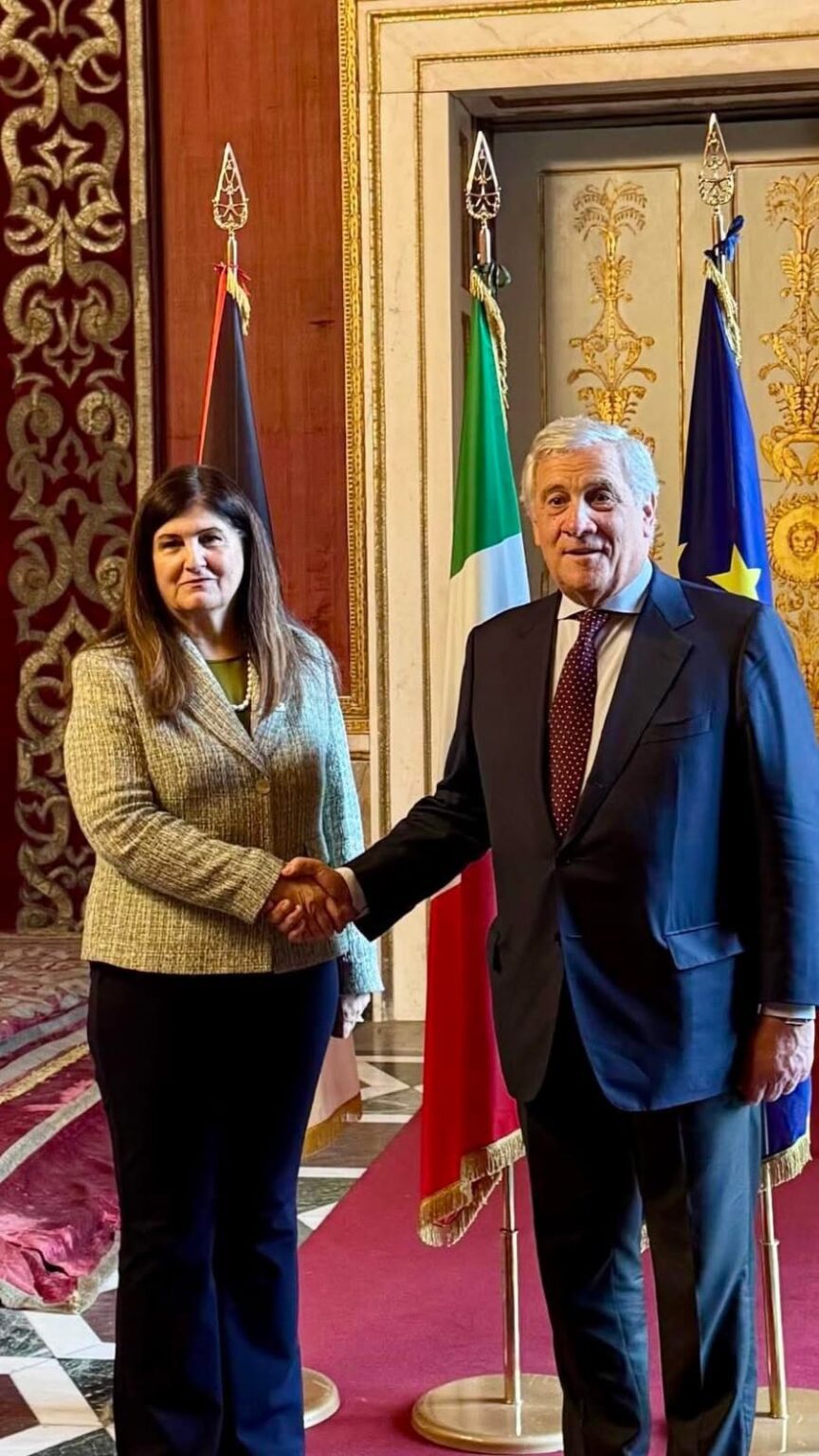 شاهين تبحث مع وزير الخارجية الإيطالي مستجدات الأوضاع في غزة ومسار السلام شاهين تبحث مع وزير الخارجية الإيطالي مستجدات الأوضاع في غزة ومسار السلام