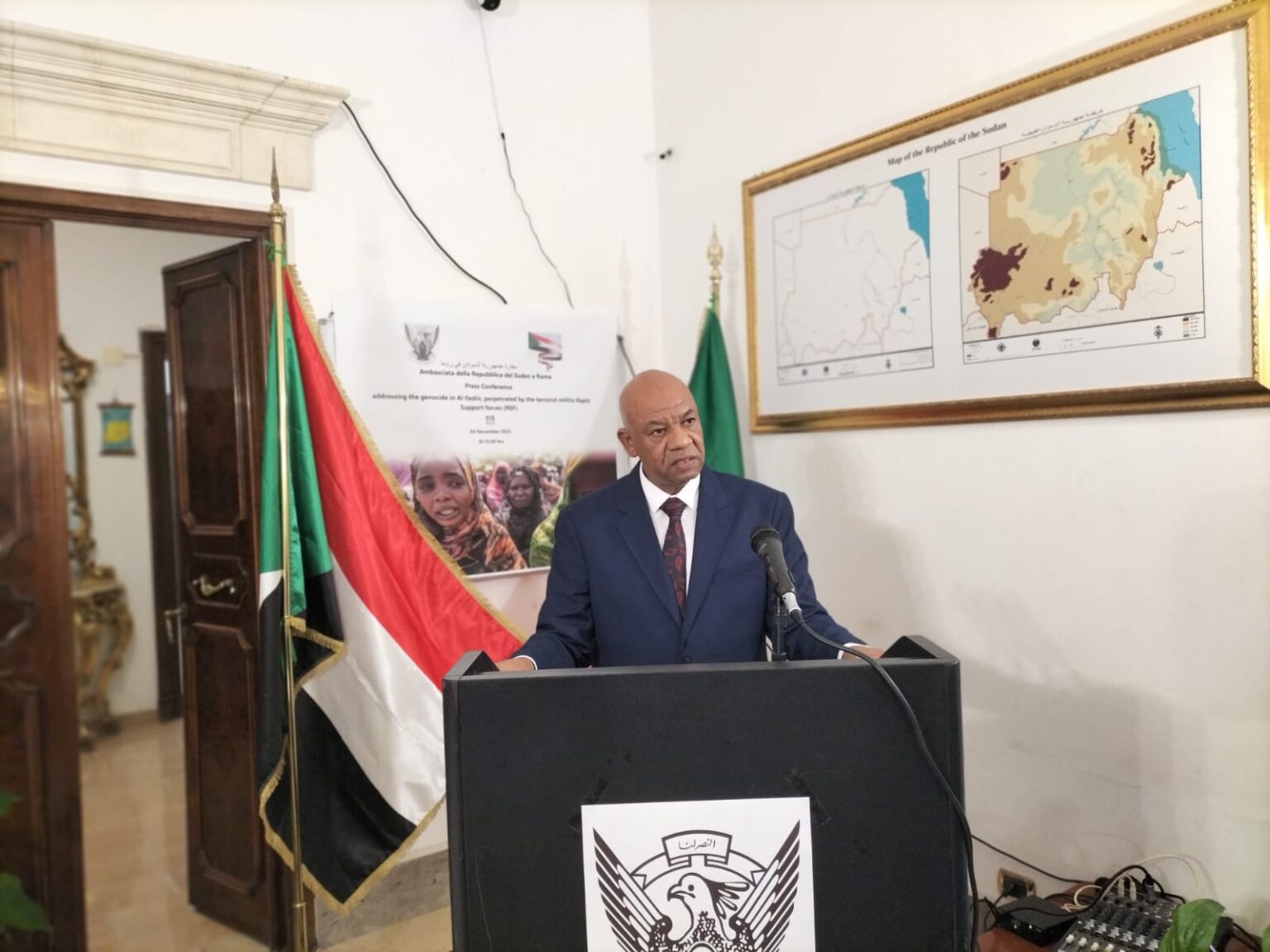 السفير السوداني في روما يناشد الضمير العالمي لإنقاذ السودان من جرائم الدعم السريع