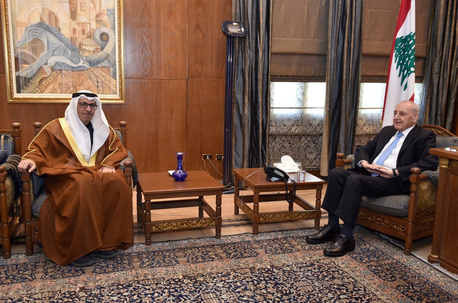 الرئيس بري إستقبل الموفد السعودي الأمير يزيد بن فرحان ، والسفير الإماراتي الجديد ، ووكيل الامين العام للامم المتحدة الامين التفيذي للاسكوا بالإنابة . الرئيس بري إستقبل الموفد السعودي الأمير يزيد بن فرحان ، والسفير الإماراتي الجديد ، ووكيل الامين العام للامم المتحدة الامين التفيذي للاسكوا بالإنابة .