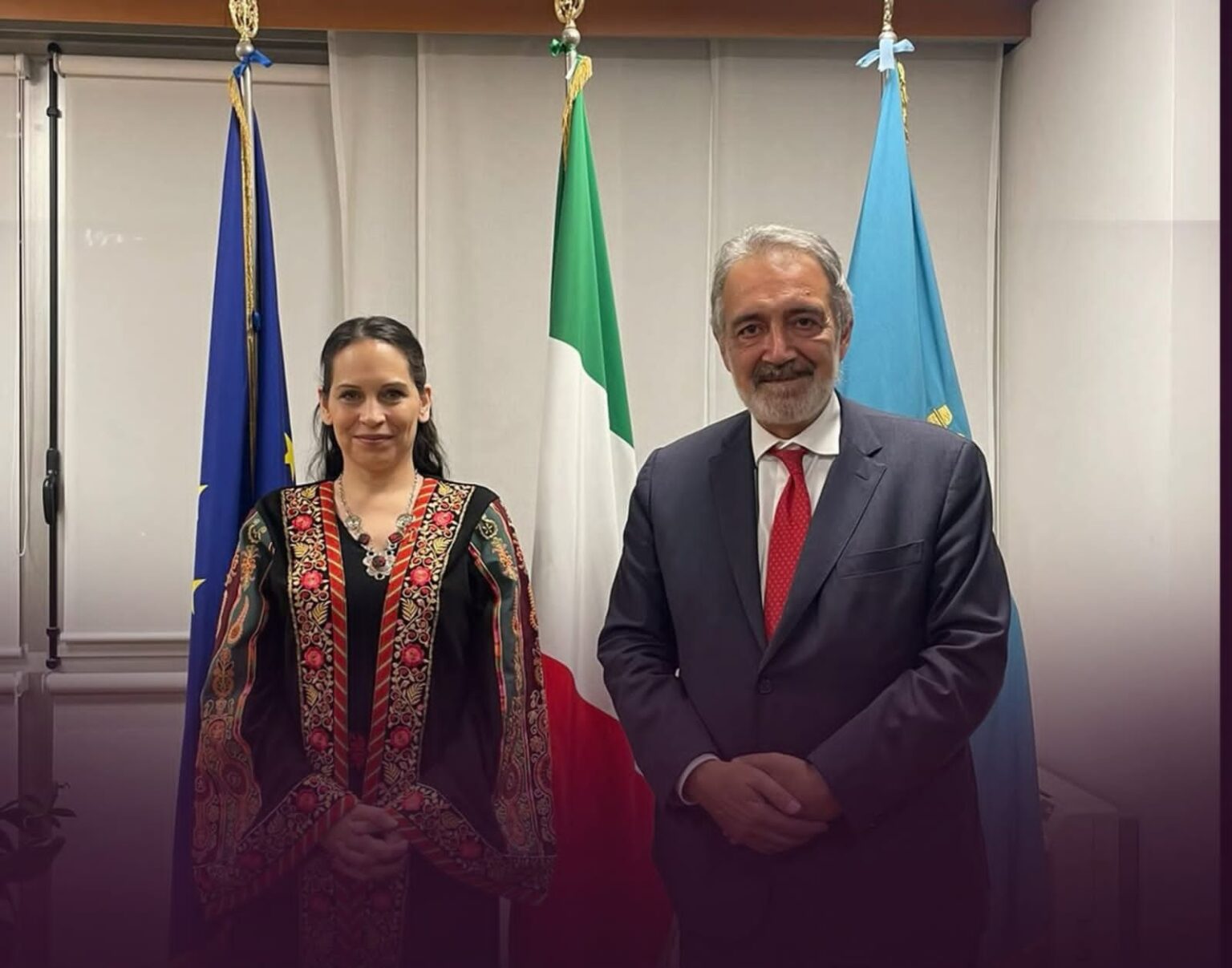 منى أبو عمارة: غياب الإرادة الدولية يفاقم مأساة فلسطين — لقاء في روما لبحث دعم الفلسطينيين وعلاج جرحى غزة