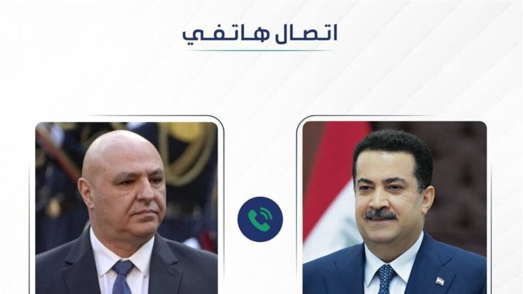 السوداني يجري مباحثات هاتفية مع رئيس الجمهورية اللبنانية لتعزيز العلاقات الثنائية ودعم استقرار لبنان
