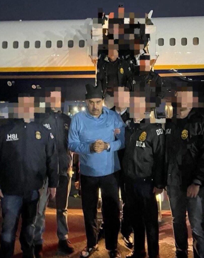 مشاهد أولية لنقل الرئيس الفنزويلي نيكولاس مادورو وزوجته