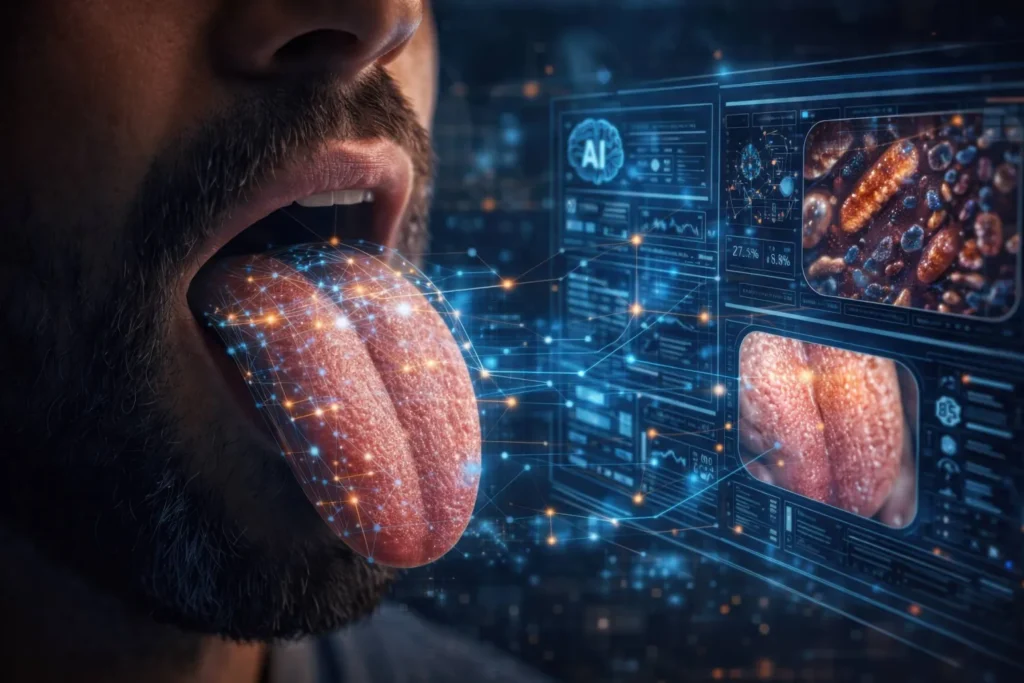 اللسان: من مفتاح التشخيص القديم إلى بصمة تنبئية عبر الذكاء الاصطناعي