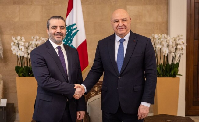 من لقاء الشيباني الزائر مع الرئيس جوزيف عون