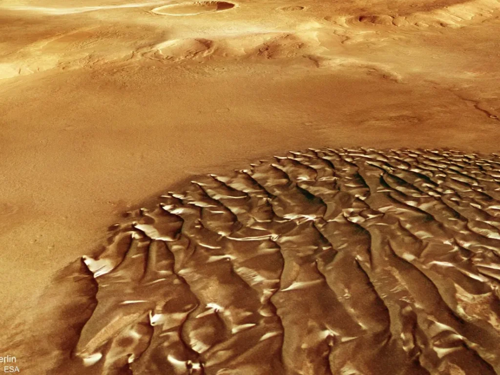 أمواج معدنية على المريخ بواسطة مسبار “مارس إكسبرس” أمواج معدنية على المريخ بواسطة مسبار "مارس إكسبرس"