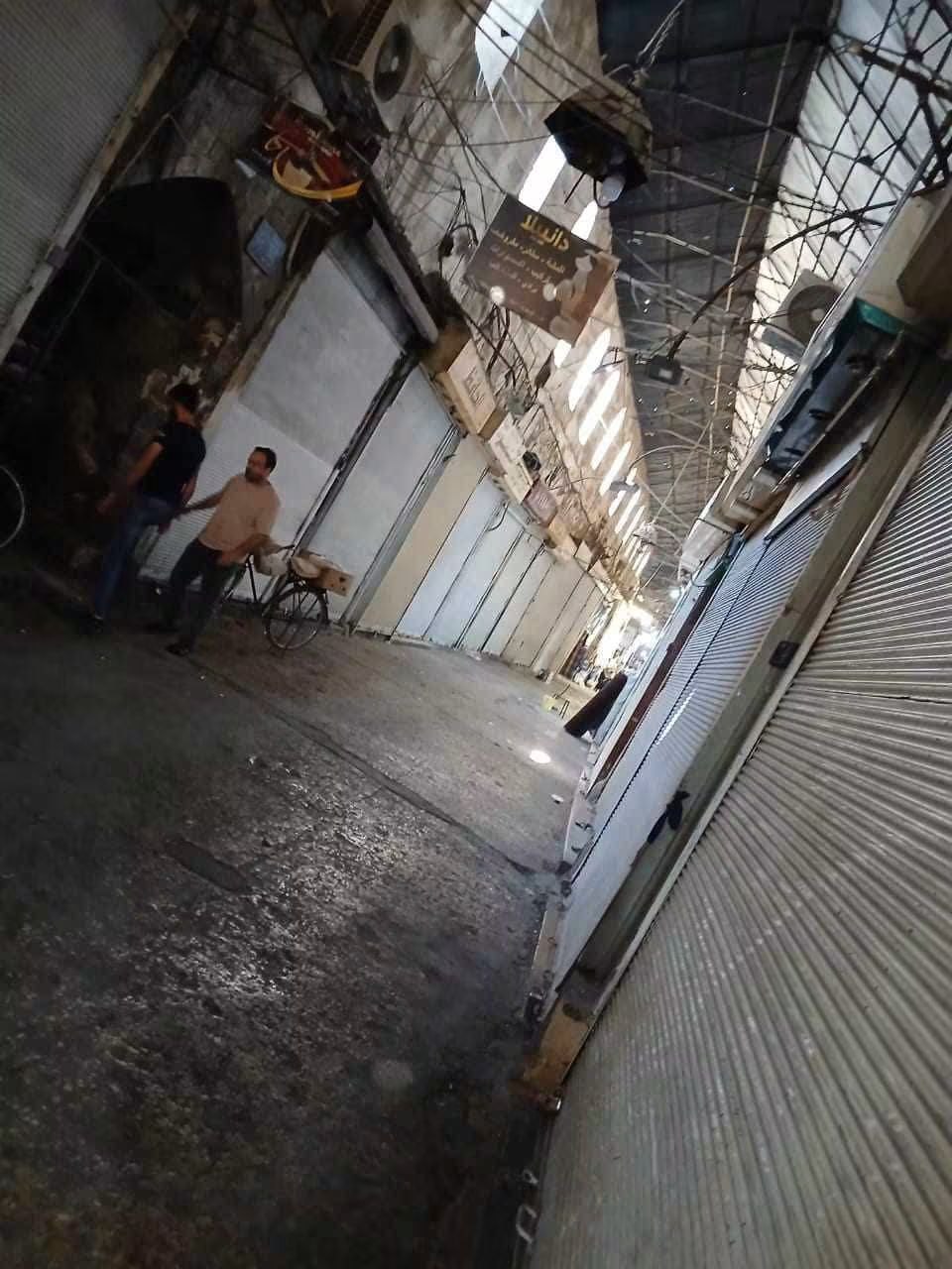 إضراب واسع في سوقي الحريقة والصوف وسط دمشق