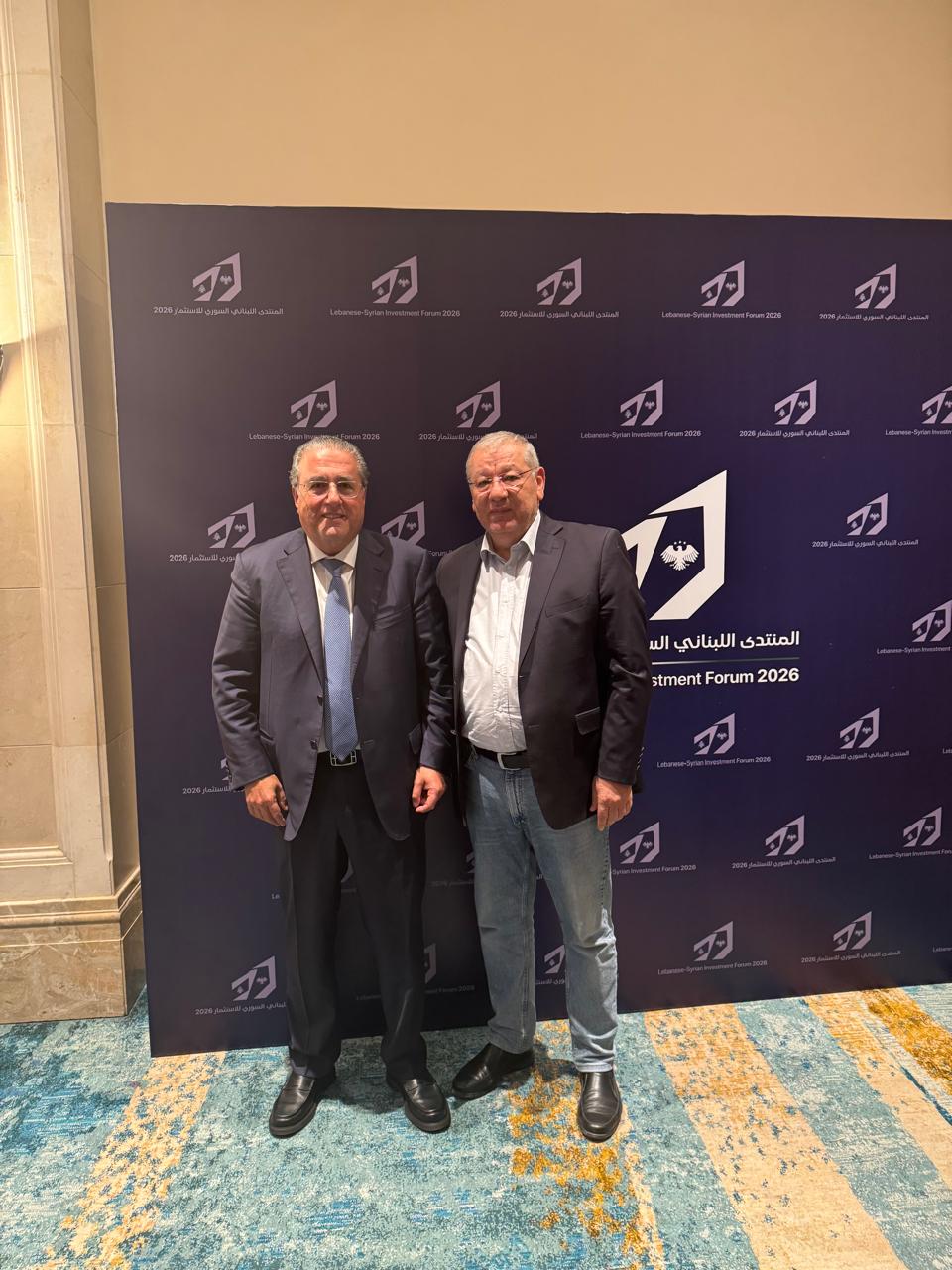 محمد شقير وزير الاتصالات اللبناني السابق ورئيس غرف التجارة والصناعة والزراعة في بيروت وجبل لبنان ومدير مركز بيروت للأخبار مبارك بيضون 